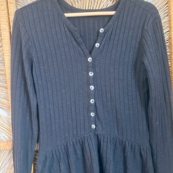 Billabong Black Ribbed Long Sleeve Dress SZ S - Picture 5 of 7